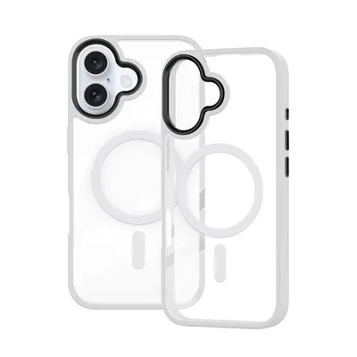 iPhone 16 Plus Redefine Metal Camera Lens Transparent Case Cover With Magnetic Ring