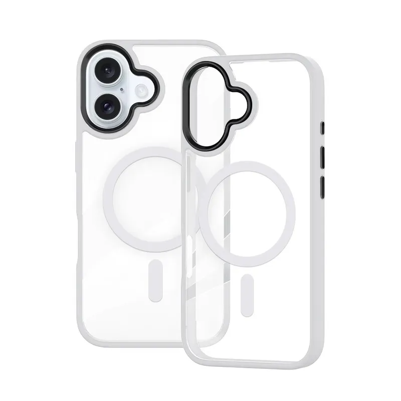 iPhone 16 Plus Redefine Metal Camera Lens Transparent Case Cover With Magnetic Ring