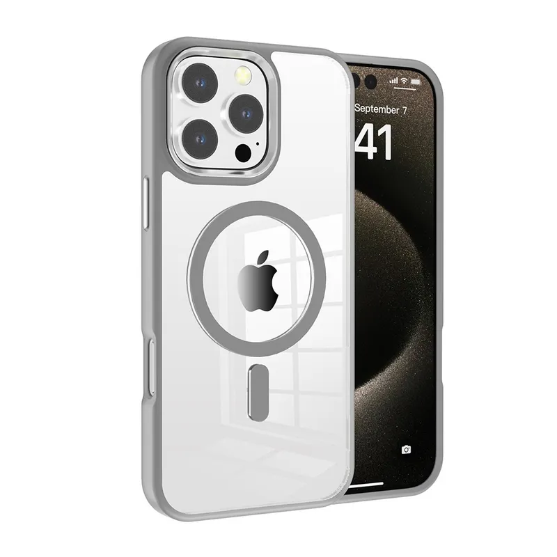 iPhone 16 Pro Max Redefine Metal Camera Lens Transparent Case Cover With Magnetic Ring