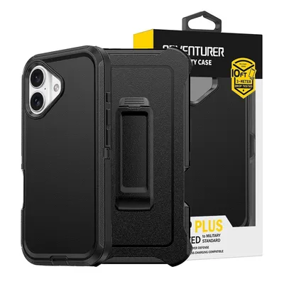 iPhone 16 Plus Shockproof Robot Armor Hard Plastic Case Cover with Belt Clip