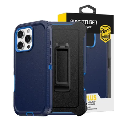 iPhone 16 Pro Shockproof Robot Armor Hard Plastic Case Cover with Belt Clip