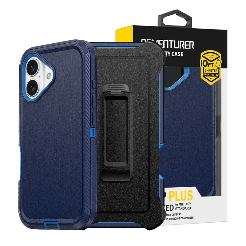 iPhone 16 Shockproof Robot Armor Hard Plastic Case Cover with Belt Clip