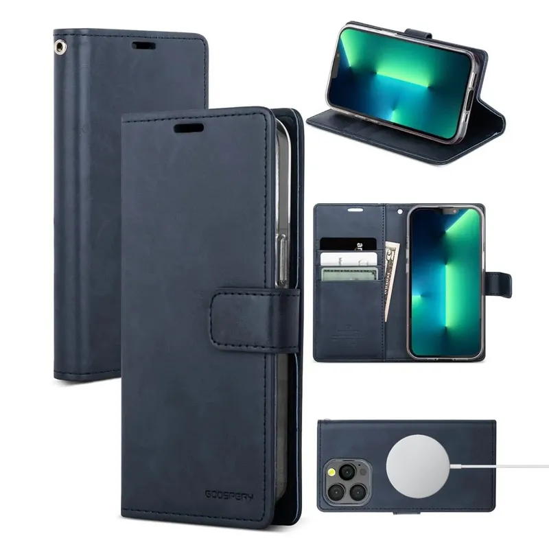 iPhone 16 Mercury Blue Moon Diary Case With Magnetic Ring