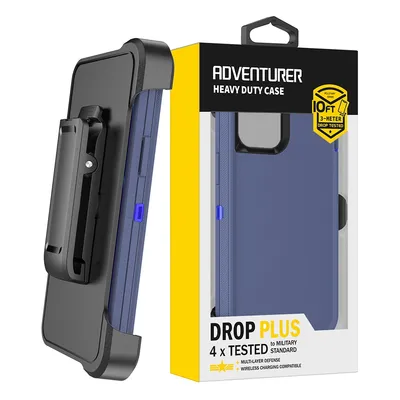 iPhone 14 Plus / 15 Plus Shockproof Robot Armor Hard Plastic Case Cover with Belt Clip