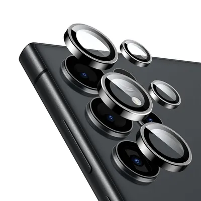 Kinglas Metal Ring HD Tempered Glass Camera Lens Protector Film for Samsung Galaxy S23 Ultra