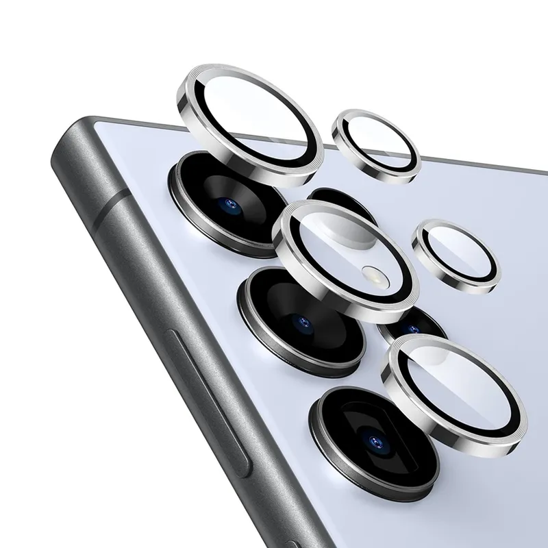 Kinglas Metal Ring HD Tempered Glass Camera Lens Protector Film for Samsung Galaxy S24 Ultra