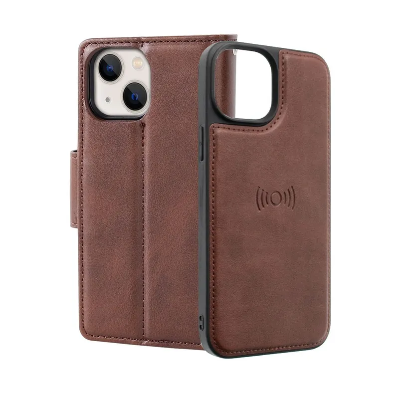 iPhone 13 / 14 / 15 Hanman 2 in 1 Detachable Flip Leather Wallet Case With Magnetic Ring